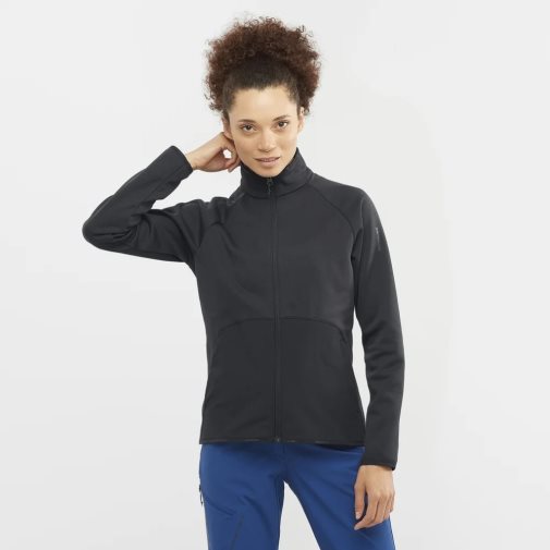 Chaquetas Salomon Essential Warm Full Zip Mujer Negros | MX ETYM496